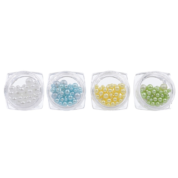 12 färger harts frostade pärlor nagelkonst dekoration 3D strass för DIY manikyr charm