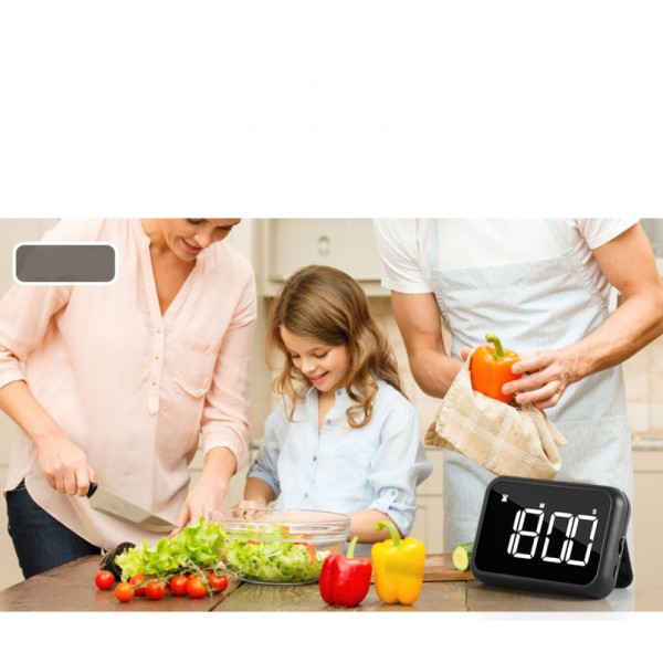 SAYTAY Digitalt køkkentimer med stort LED-display, nedtællingstimer med sekunder, magnetisk digital timer til madlavning/grillning/sport/yoga, opladningspo