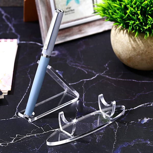 2 stk Akryl Penneholder Display Stativ Blyant Display Holder Fontene Kulepenn Display Stativ for Penner Blyant Display Klar Pe