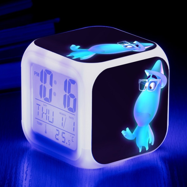 Anime Mind Adventure Färgglad väckarklocka LED fyrkantig klocka Digital väckarklocka med tid, temperatur, alarm, datum