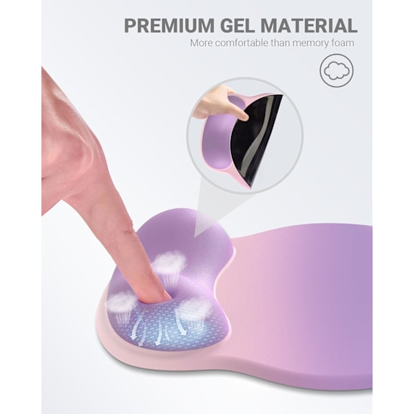 Ergonomisk Musematte med Håndleddstøtte, Komfortabel Musematte Håndleddstøtte, Lindrer Håndleddssmerter Gel Musematte, Sklisikker Gummisokkel Musematte