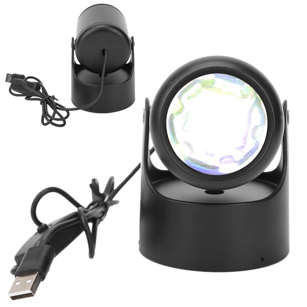 Solnedgangsprojektorlampe USB-projeksjonsnattlys Dekorasjonslampe for soverom Stue Sol