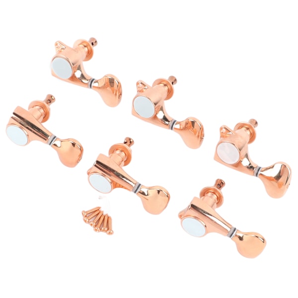 6 stk. gitar-stemmeskruer Tuning Set 1:18 Gear Ratio Helt lukket Elektriske gitarer Tilbehør med lite halehåndtak Antik messing