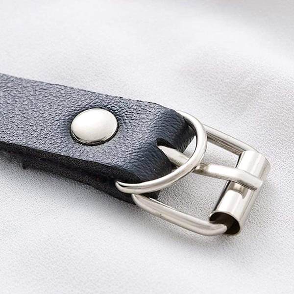Punk midjekedja bälte läder kroppskedjor Rave kroppssmycken accessoarer för kvinnor och flickor (svart)