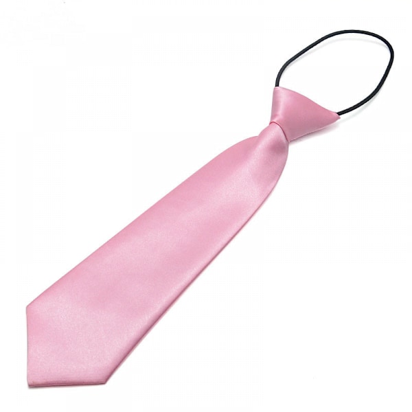Barnens slips, enfärgad, justerbar slips med dragkedja, slips för barn, slips för lata, rosa