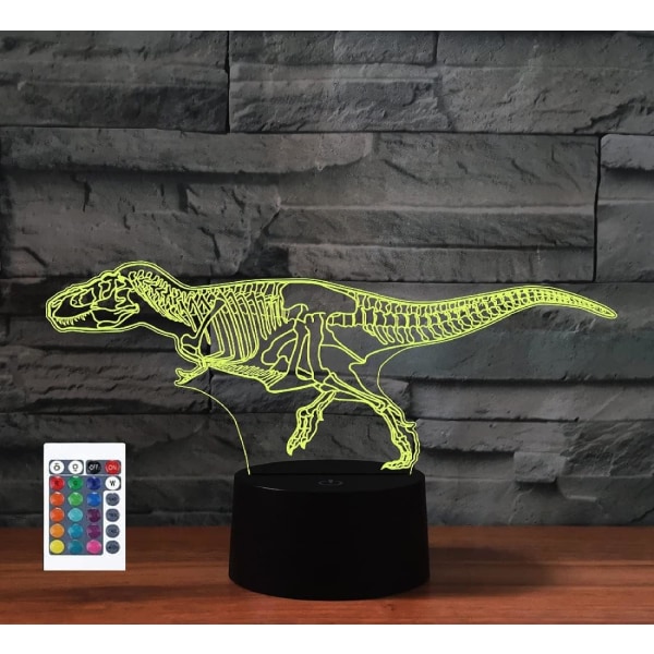 WJ 3D Dinosaur Kaukosäätimellä 16 Värillinen Yövalo Illuusio Akryyli LED Pöytä Yöpöydän Lamppu Lasten Makuuhuoneen Työpöydän Koriste Syntymäpäivälahja Leikki Lapsille