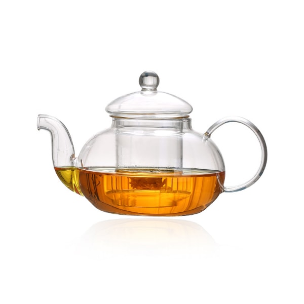 400 ml glastekanna med löstagbar infuser, spishällssäker tekanna, blommande och lösa tebladssats