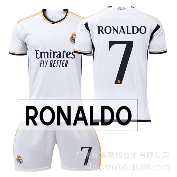 23-24 Nya Real Madrid Home Barn vuxen fotboll Kit-7 RONALDO-20# 7 RONALDO 20#