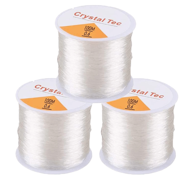 3 ruller 0,7 mm elastisk smykketråd, elastisk perlesnor til armbåndsfremstilling og gør-det-selv-smykker 0.7mm