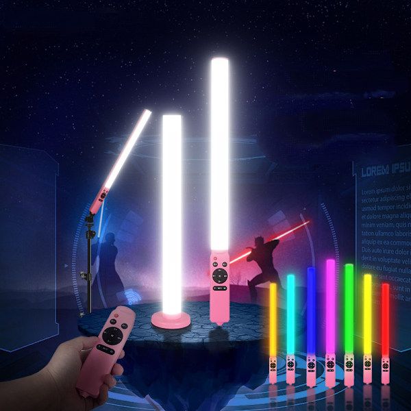 RGB Käsikäyttöinen LED-videovalotikku, sisäänrakennetulla ladattavalla akulla ja kaukosäätimellä