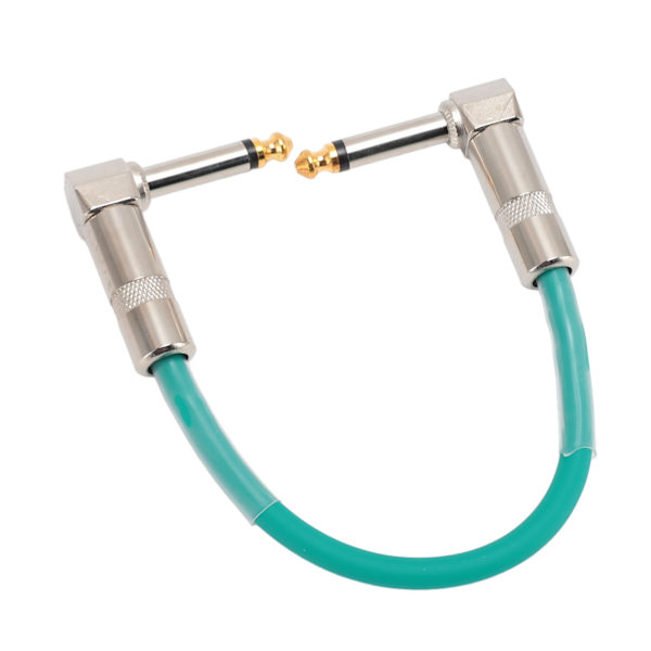 6 st gitarr patchkabel 6 tum 6,35 mm rätvinklig ljudkabel för effektpedal mixer förstärkare elgitarrer basar cyan