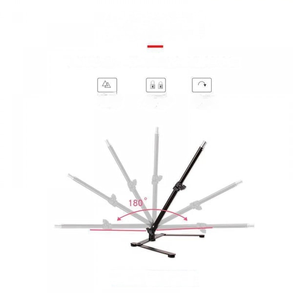 Overhead Ramme + 26cm Ringlys + Robotarm + Mobiltelefon Skrivebord Brakett Lat Overhead Skyting Brakett Fyll Lys