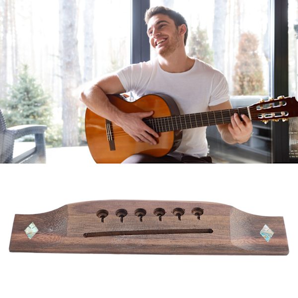 Akustisk gitarrstall i rosenträ, förborrad, exakt skuren, ersättningsstall för folk gitarr