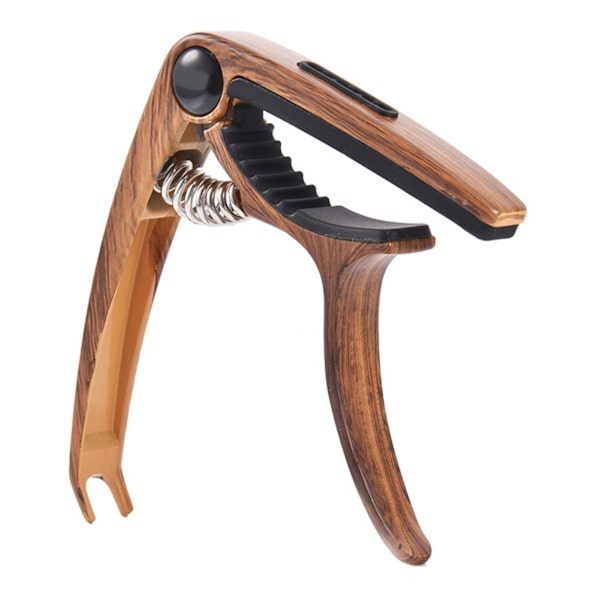 Gitarr Capo Plektrum Set Legering Trä Korn Blank Universal Capo med Plektrum Väska för Prestanda