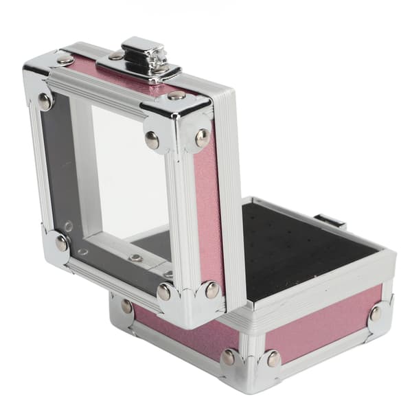 Negleboremaskine Bits Holder Container 25 Huller Aluminiumlegering Negleslibning Bits Opbevaringsboks Organizer Pink