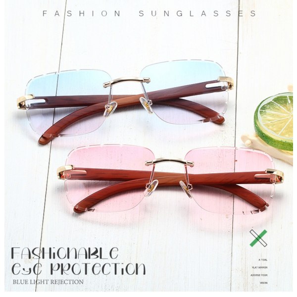 New Fashion Cat Eye Half Frame Solglasögon Diamond Diamond Solglasögon för kvinnor