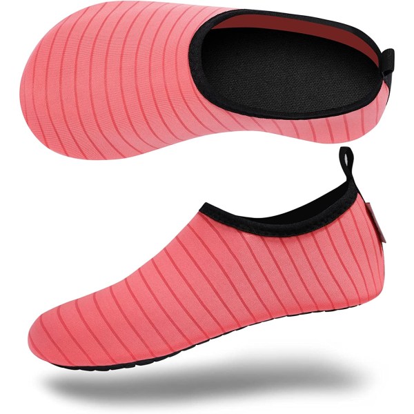 AVEKI vannsportsko Barfot Hurtigtørkende Aqua Yogasokker Slip-on for Menn Kvinner, Rosa, Størrelse: 36-37