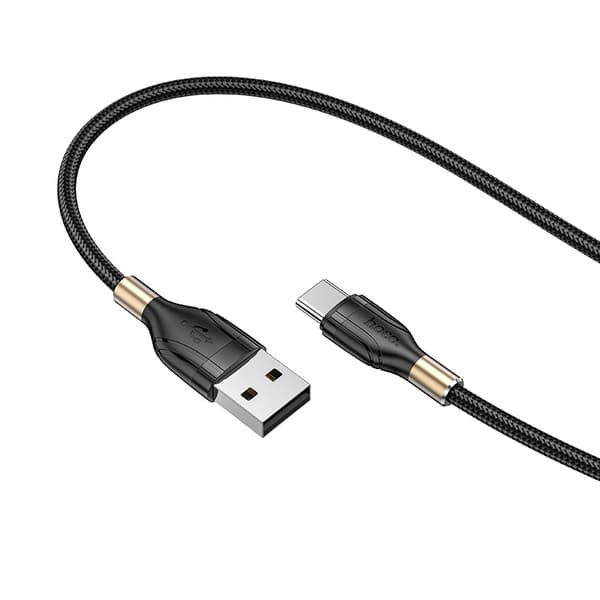 hoco. U92 laddningsdatakabel lämplig för mobiltelefon av typ C aluminiumlegering krage flätad kabel