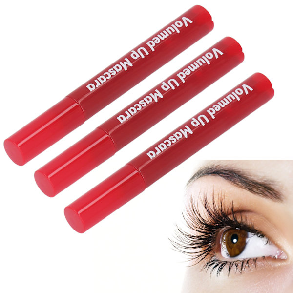 3 stk. Lash Volumizing Mascara Eyelashes Forlængende Curling Smudge Proof Timeglas Pensel Lash Makeup Eye Mascara 8ml