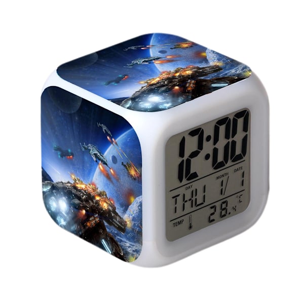 Star Wars väckarklocka Film The Force Awakens LED väckarklocka Kvadratisk klocka Digital väckarklocka med tid, temperatur, alarm, datum