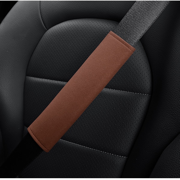 Volvo-turvavyön olkapehmusteet XC60/XC40/S90/S60 turvavyön mokkanahkapehmusteet (pari, ruskea)
