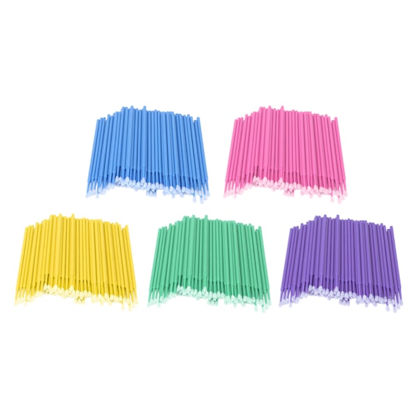 500pcs Disposable Eyeliner Cleaner Soft Cotton Tips Mini Makeup Cleaning Swab Tools Green Purple Yellow Pink Blue