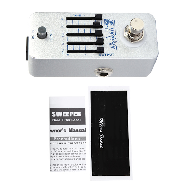 Metallskal Grafisk B Bas EQ Effektpedal ±18dB Justerbar Gitarr Equalizer