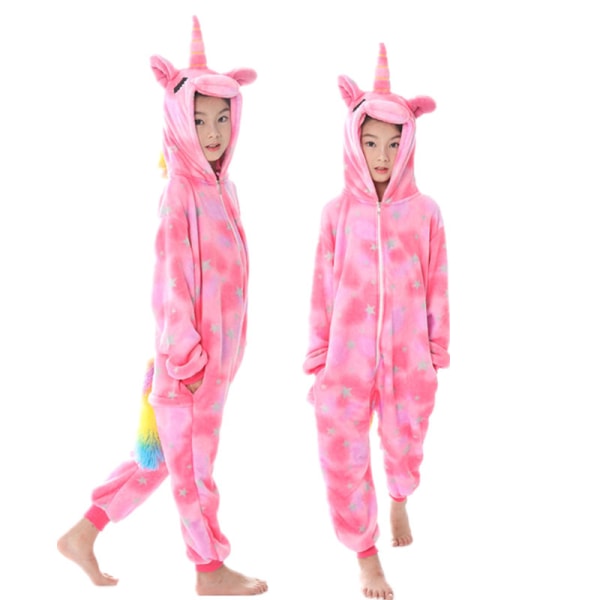 Fleece-lastuinen lasten tiikerin onesie-pyjama jouluun, halloweeniin, eläinten cosplay-pyjamaan, asuun - Silmät kiinni Pegasus 140 cm