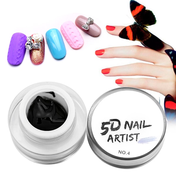 Salon Multichrome 3D Reliefmaling Tegne Pigment Neglelakk Gel Svart