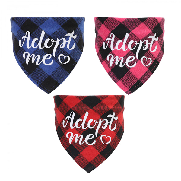 5 kpl Ruudullinen Bandana, Henkilökohtainen, Kirjailtu, Buffalo-ruutu, Mukautettu Lemmikkieläinten Kaulaliina (L, Sininen)