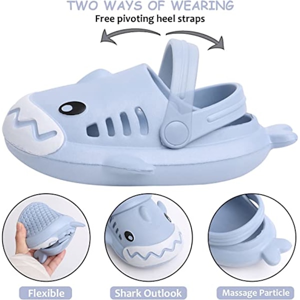 Børneslippers til drenge og piger, brusebad, pool, sommerslippers er velegnede til små børn（Lyseblå）