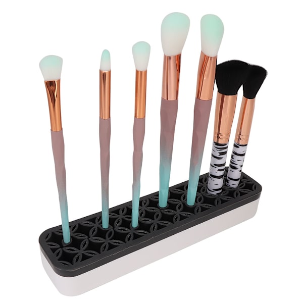 Bærbar kosmetikbørste neglepen værktøj opbevaringsboks stativ makeup beholder holder sort