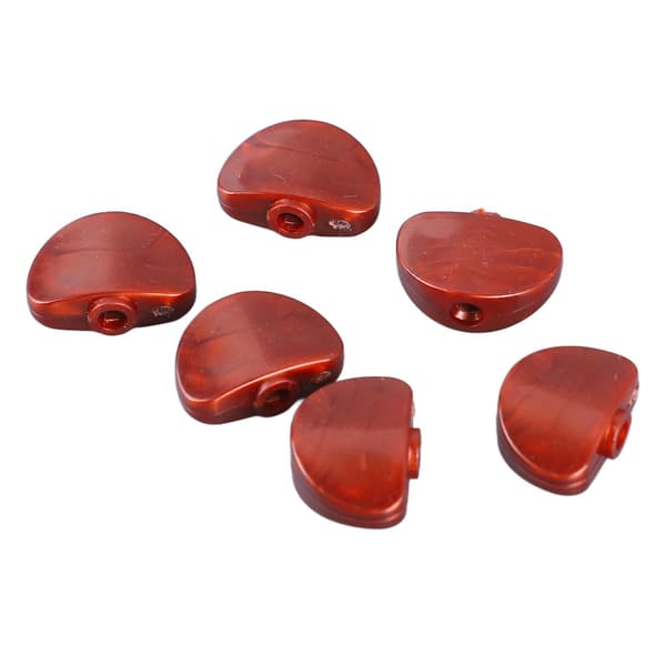 6 stk. Guitar Machine Head Knapper Halvrunde Plastik Komfortable Greb Universal Tuning Peg Udskiftning Spids Kaffe