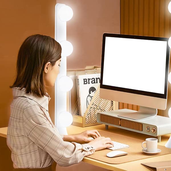 LED Vanity Lamper til Spejl, Vanity Makeup Lys til Makeup Spejlbelysning, 4 Dæmpbare Pærer, 3 Farvetemperaturer Lysstyrke