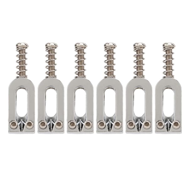 6 st U-formade elektriska gitarrstallsaadlar Tremolo metallrullskruv sadelbyte Silver
