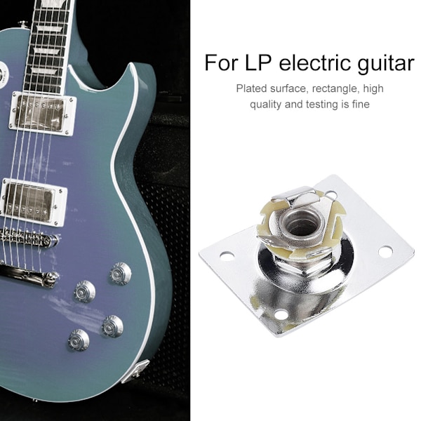 Rektangulær udgangsjakstikplade til LP-style elguitar (sølv)