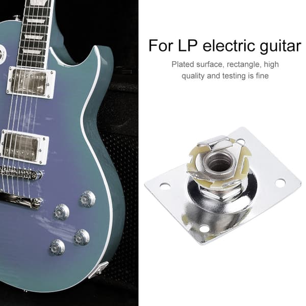 Rektangulær utgangskontaktplate for LP-stil elektrisk gitar (sølv)