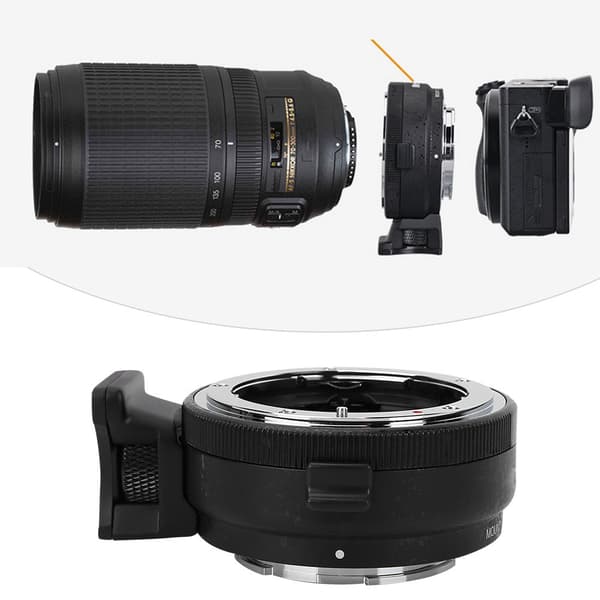 Commlite CM-NF NEX Adapterring til Nikon F(G) objektiv til Sony E Mount kamera A7R2 A9