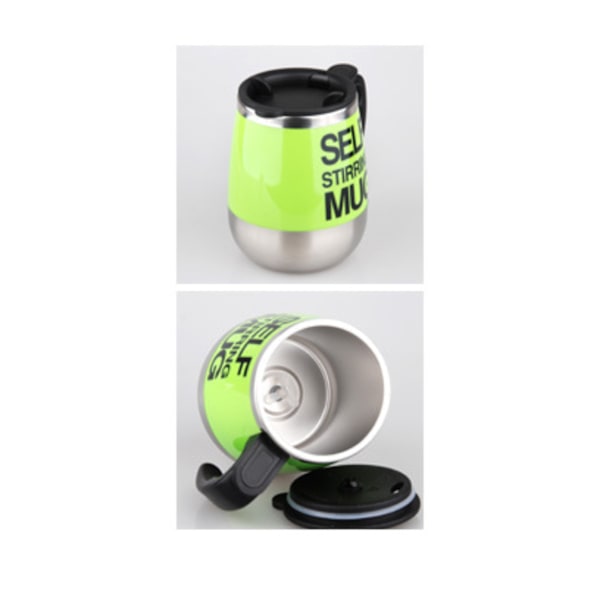 Självrörande mugg Automatisk självblandande rostfritt stål mugg för kaffe/te/varm choklad/mjölk mugg-450ml/15oz Den bästa presenten（grön）