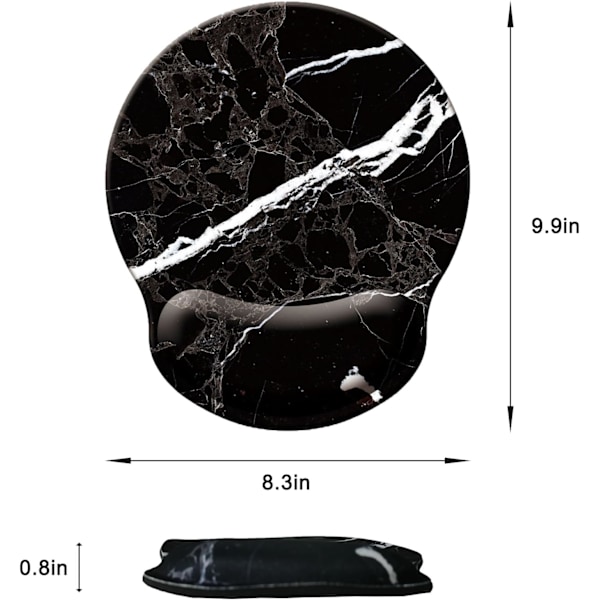 Musematte med håndleddstøtte, ergonomisk musematte med minnefoam håndleddstøtte, sklisikker gummi bunn spillmusematte for hjemmet