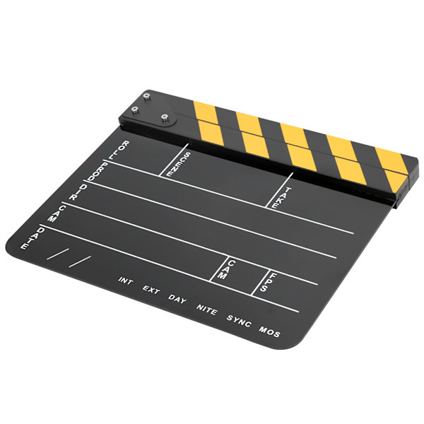 30x25CM Akryl Clapperboard Professionell Film Action Clap Regissör Fotografering VerktygGul Randig Svart Tavla