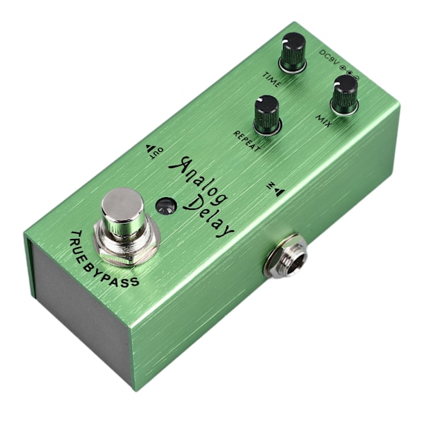 Gitarforsinkelseseffektpedal Multifunksjon Rik Timbre Analog Delay Elektrisk Gitar Effekter Pedal Lysegrønn