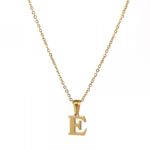 Women's initial necklace, 18K Gold Plated Name Necklace, Letter Pendant Chain 17.71"