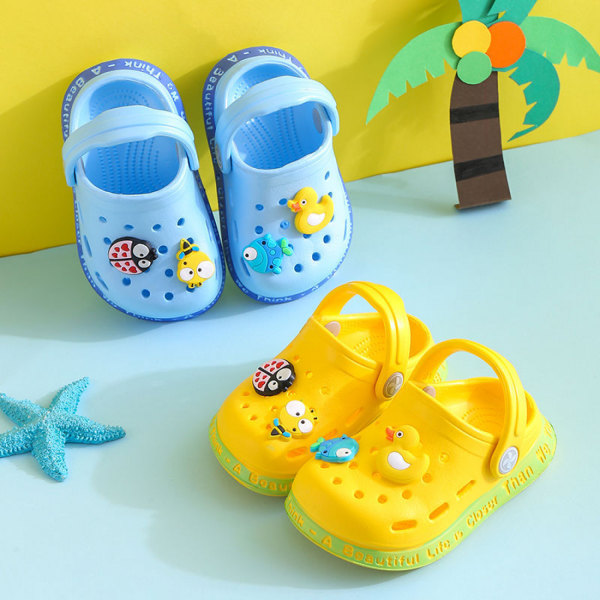 Barn Clogs Pojkar Flickor Söta Cartoon Toddler Sandaler Barn Tofflor ----- Gul （Storlek 22-23）