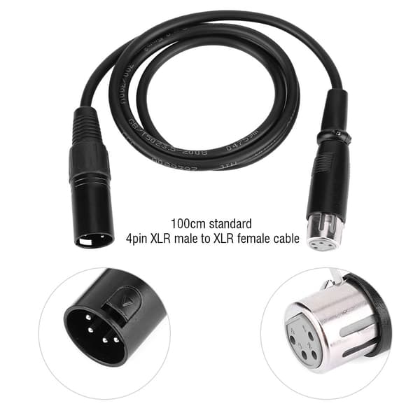 4-bens XLR han til XLR hun strømkabel adapter XLR til XLR hun ledning 100 cm