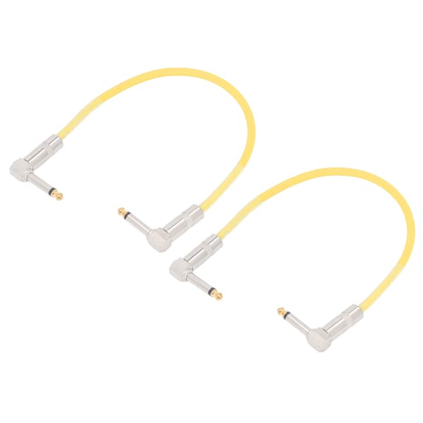 2 st 12 tum gitarrjumper 1/4 tum plugg gitarr effektpedal kabel ren koppar musikinstrument kablar gul