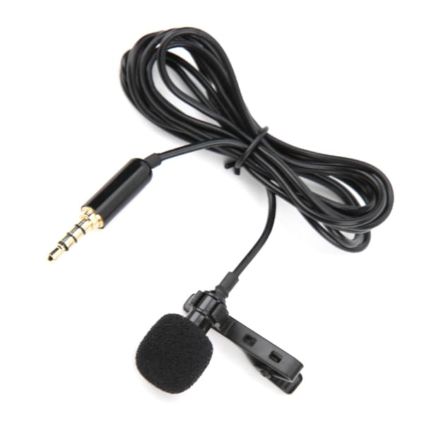 Lavalier Mikrofon ClipOn Elektronisk Tilbehør med S01 Adapter til Computer/Telefon Kamera