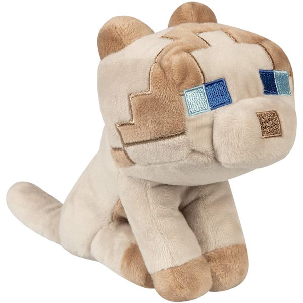 JINX Minecraft Happy Explorer rag doll kat plys bamse, blød og behagelig, brun, 7,8 \"høj