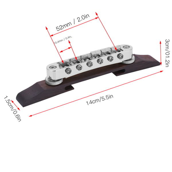 Rosenträ Basbro för SG LP Typ Jazzgitarr Musikinstrument Tillbehör(Silver)
