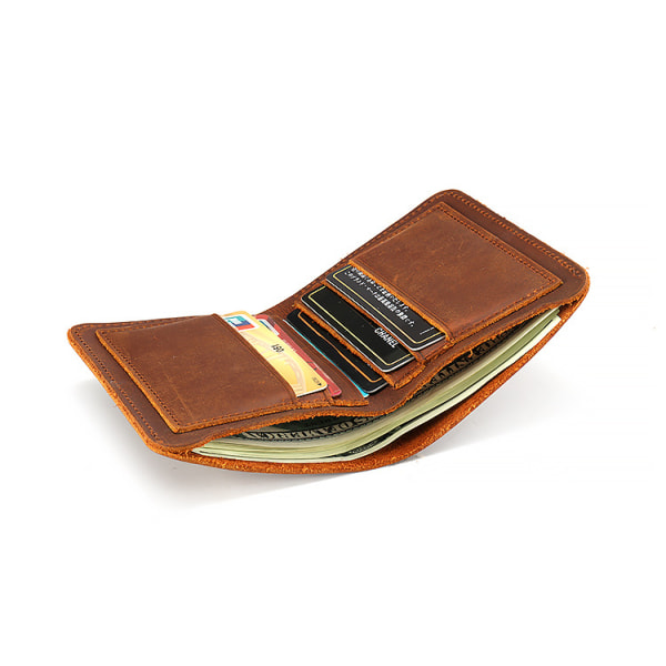 Minimalistisk herrplånbok, handgjord läderplånbok för män